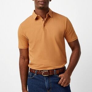 Le31 | Simons Mens Jersey Polo Size Medium Short Sleeved Shirt Camel NWT